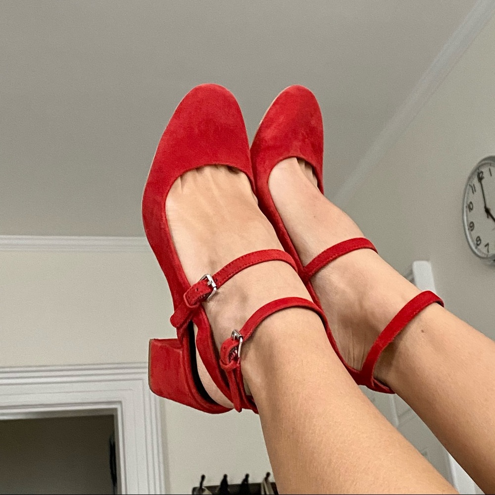Rebecca Minkoff Brooke Red Suede Mary Jane Heels